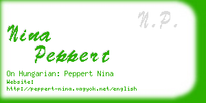 nina peppert business card